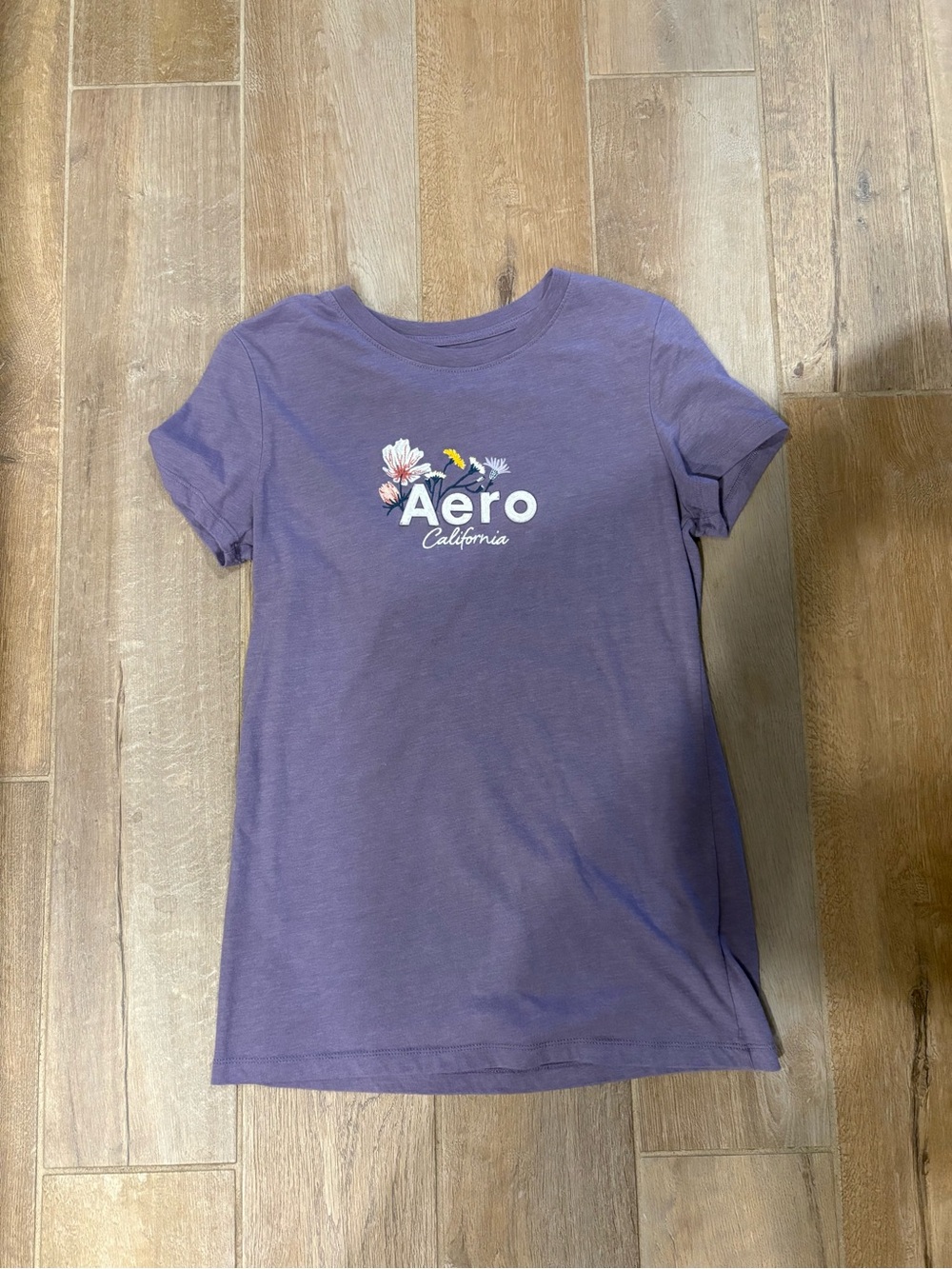 Aeropostale Purple Aero California Floral Logo Tee